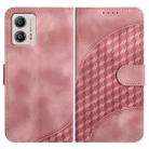 For Motorola Moto G53 5G/G13/G23/G53 YX0060 Elephant Head Embossed Phone Leather Case with Lanyard(Pink) - 1