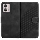 For Motorola Moto G53 5G/G13/G23/G53 YX0060 Elephant Head Embossed Phone Leather Case with Lanyard(Black) - 1