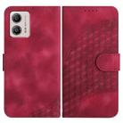 For Motorola Moto G53 5G/G13/G23/G53 YX0060 Elephant Head Embossed Phone Leather Case with Lanyard(Rose Red) - 1