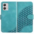 For Motorola Moto G53 5G/G13/G23/G53 YX0060 Elephant Head Embossed Phone Leather Case with Lanyard(Light Blue) - 1