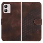 For Motorola Moto G53 5G/G13/G23/G53 YX0060 Elephant Head Embossed Phone Leather Case with Lanyard(Coffee) - 1