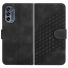 For Motorola Moto G62 5G YX0060 Elephant Head Embossed Phone Leather Case with Lanyard(Black) - 1