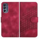 For Motorola Moto G62 5G YX0060 Elephant Head Embossed Phone Leather Case with Lanyard(Rose Red) - 1