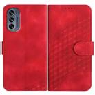 For Motorola Moto G62 5G YX0060 Elephant Head Embossed Phone Leather Case with Lanyard(Red) - 1