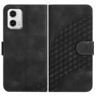 For Motorola Moto G73 YX0060 Elephant Head Embossed Phone Leather Case with Lanyard(Black) - 1