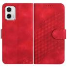 For Motorola Moto G73 YX0060 Elephant Head Embossed Phone Leather Case with Lanyard(Red) - 1