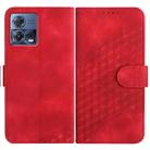 For Motorola Moto S30 Pro 5G/Edge 30 Fusion 5G YX0060 Elephant Head Embossed Phone Leather Case with Lanyard(Red) - 1