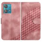 For Motorola Edge 40 Neo 5G YX0060 Elephant Head Embossed Phone Leather Case with Lanyard(Pink) - 1