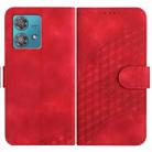 For Motorola Edge 40 Neo 5G YX0060 Elephant Head Embossed Phone Leather Case with Lanyard(Red) - 1