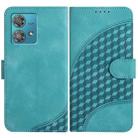 For Motorola Edge 40 Neo 5G YX0060 Elephant Head Embossed Phone Leather Case with Lanyard(Light Blue) - 1