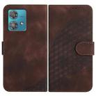 For Motorola Edge 40 Neo 5G YX0060 Elephant Head Embossed Phone Leather Case with Lanyard(Coffee) - 1