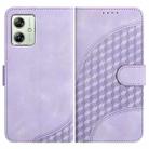 For Motorola Moto G54 Global YX0060 Elephant Head Embossed Phone Leather Case with Lanyard(Light Purple) - 1