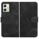 For Motorola Moto G54 Global YX0060 Elephant Head Embossed Phone Leather Case with Lanyard(Black) - 1