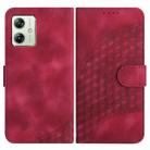 For Motorola Moto G54 Global YX0060 Elephant Head Embossed Phone Leather Case with Lanyard(Rose Red) - 1