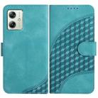 For Motorola Moto G54 Global YX0060 Elephant Head Embossed Phone Leather Case with Lanyard(Light Blue) - 1