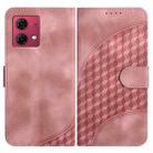 For Motorola Moto G84 5G YX0060 Elephant Head Embossed Phone Leather Case with Lanyard(Pink) - 1