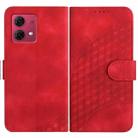 For Motorola Moto G84 5G YX0060 Elephant Head Embossed Phone Leather Case with Lanyard(Red) - 1