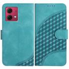 For Motorola Moto G84 5G YX0060 Elephant Head Embossed Phone Leather Case with Lanyard(Light Blue) - 1