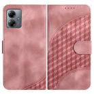 For Motorola Moto G14 YX0060 Elephant Head Embossed Phone Leather Case with Lanyard(Pink) - 1