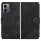 For Motorola Moto G14 YX0060 Elephant Head Embossed Phone Leather Case with Lanyard(Black) - 1