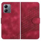 For Motorola Moto G14 YX0060 Elephant Head Embossed Phone Leather Case with Lanyard(Rose Red) - 1