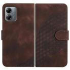 For Motorola Moto G14 YX0060 Elephant Head Embossed Phone Leather Case with Lanyard(Coffee) - 1