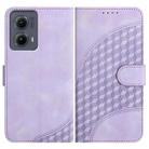 For Motorola Edge 5G 2024 YX0060 Elephant Head Embossed Phone Leather Case with Lanyard(Light Purple) - 1