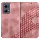 For Motorola Edge 5G 2024 YX0060 Elephant Head Embossed Phone Leather Case with Lanyard(Pink) - 1