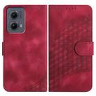 For Motorola Edge 5G 2024 YX0060 Elephant Head Embossed Phone Leather Case with Lanyard(Rose Red) - 1