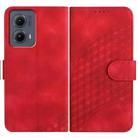 For Motorola Edge 5G 2024 YX0060 Elephant Head Embossed Phone Leather Case with Lanyard(Red) - 1