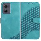 For Motorola Edge 5G 2024 YX0060 Elephant Head Embossed Phone Leather Case with Lanyard(Light Blue) - 1