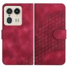 For Motorola Moto X50 Ultra YX0060 Elephant Head Embossed Phone Leather Case with Lanyard(Rose Red) - 1