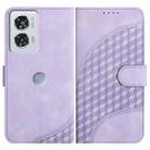 For Motorola Edge 50 Fusion YX0060 Elephant Head Embossed Phone Leather Case with Lanyard(Light Purple) - 1