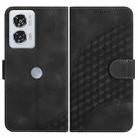 For Motorola Edge 50 Fusion YX0060 Elephant Head Embossed Phone Leather Case with Lanyard(Black) - 1
