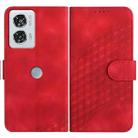 For Motorola Edge 50 Fusion YX0060 Elephant Head Embossed Phone Leather Case with Lanyard(Red) - 1