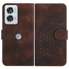 For Motorola Edge 50 Fusion YX0060 Elephant Head Embossed Phone Leather Case with Lanyard(Coffee) - 1