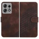 For Motorola Edge 50 Pro YX0060 Elephant Head Embossed Phone Leather Case with Lanyard(Coffee) - 1