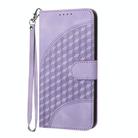 For Motorola Moto G35 YX0060 Elephant Head Embossed Phone Leather Case with Lanyard(Light Purple) - 2