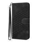 For Motorola Moto G35 YX0060 Elephant Head Embossed Phone Leather Case with Lanyard(Black) - 2