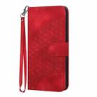 For Motorola Moto G35 YX0060 Elephant Head Embossed Phone Leather Case with Lanyard(Red) - 2