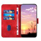 For Motorola Moto G35 YX0060 Elephant Head Embossed Phone Leather Case with Lanyard(Red) - 3