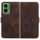 For Motorola Moto G35 YX0060 Elephant Head Embossed Phone Leather Case with Lanyard(Coffee) - 1