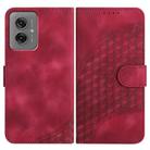 For Motorola Moto G55 YX0060 Elephant Head Embossed Phone Leather Case with Lanyard(Rose Red) - 1