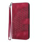 For Motorola Moto G55 YX0060 Elephant Head Embossed Phone Leather Case with Lanyard(Rose Red) - 2