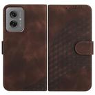 For Motorola Moto G55 YX0060 Elephant Head Embossed Phone Leather Case with Lanyard(Coffee) - 1