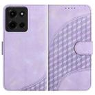 For Motorola Moto G 2025 Elephant Head Embossed Phone Leather Case with Lanyard(Light Purple) - 1