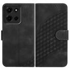 For Motorola Moto G 2025 Elephant Head Embossed Phone Leather Case with Lanyard(Black) - 1