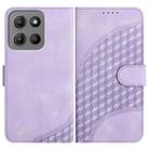 For Motorola Moto G15 Elephant Head Embossed Phone Leather Case with Lanyard(Light Purple) - 1