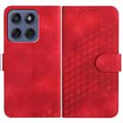 For Motorola Edge 60 Fusion / Edge 5G 2025 Elephant Head Embossed Phone Leather Case with Lanyard(Red) - 1