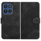 For Motorola Edge 60 Elephant Head Embossed Phone Leather Case with Lanyard(Black) - 1